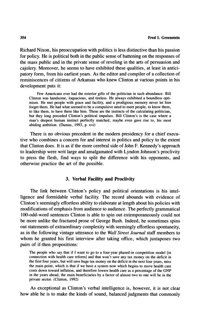essays on bill clinton